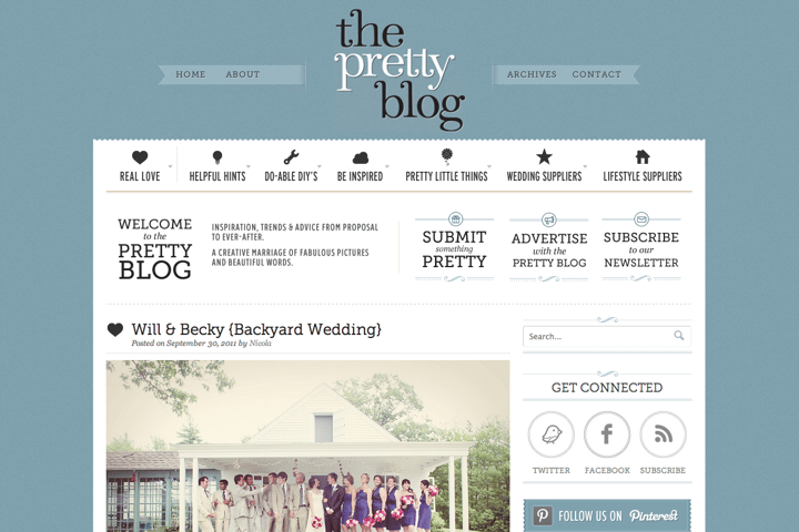 The Pretty Blog website preview